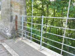Second image of first left pillar of Whorlton Suspension Bridge, Whorlton, Teesdale July 2016